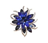 Broche florale en strass à deux niveaux en alliage pour événements formels, taille unique, Comme décrit