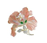 Broche florale traditionnelle en alliage pour manteau, costume, robe, badge avec perles améliorées pour une broche quotidienne en forme de fleur de pivoine, taille unique, Comme décrit