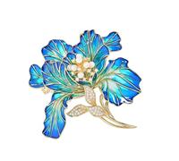 Broche florale traditionnelle en alliage pour manteau, costume, robe, badge avec perles améliorées pour une broche quotidienne en forme de fleur de pivoine, taille unique, Comme décrit