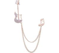 Broche for homme, chaîne, exquise, ensemble de notes de guitare, accessoires de mode, col de chemise, pompon, bijoux, 1 pièce(Gold)