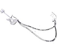 Broche for homme, chaîne, exquise, ensemble de notes de guitare, accessoires de mode, col de chemise, pompon, bijoux, 1 pièce(Silver)