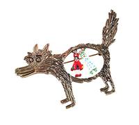 Broche funky petit chaperon rouge conte de fées dessin animé loup broche fête