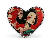 Broche Geisha Drapeau Japonais, insigne cœur, bouton, cravate, revers, sac à dos, décoration pour femmes et hommes