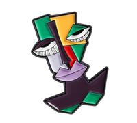 Broche géométrique en forme d'animal avec motifs floraux - Bijoux d'art abstrait pour décoration de vêtements élégants - Broche artistique à porter au quotidien, taille unique, Comme décrit