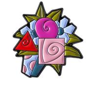 Broche géométrique en forme d'animal avec motifs floraux - Bijoux d'art abstrait pour décoration de vêtements élégants - Broche artistique à porter au quotidien, taille unique, Comme décrit