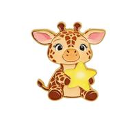 Broche girafe mignonne en alliage de zinc en forme d'animal de dessin animé, accessoire décoratif texturé pour sacs, vestes, chapeaux, cadeau unique pour enfants, adolescents, amoureux des animaux