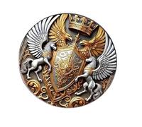 Broche gothique à double tête avec symbole d'autorité et de rêve avec reflets dorés - Broche polyvalente pour tenues - Unisexe