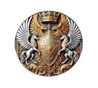 Broche gothique à double tête avec symbole d'autorité et de rêve avec reflets dorés pour tenues