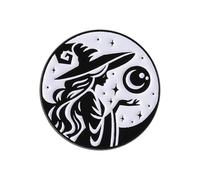 Broche gothique d'Halloween style punk émaillée Sorcière chats noirs lunes bijoux accessoires cadeau broche chat noir, taille unique, Comme décrit