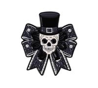 Broche gothique Halloween chauve-souris squelette sombre romance bowknot épinglette bijoux effrayants fêtes sombres romance bowknot badge, taille unique, Comme décrit