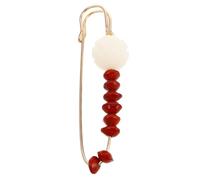 Broche Grosse Épingle Vert et Blanc en Racine de Bodhi Fleur