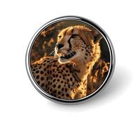 Broche guépard pour homme, motif chiot carlin, en émail, en alliage d'aluminium, pour chapeaux, chemises, sacs, vestes et accessoires (boutons ronds de 2,5 cm)