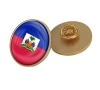 Broche Haïti - Épingle À Revers Simple Avec Drapeau En Cristal, Boucle Papillon Patriotique, Pour Vêtements Unisexes, Sacs, Chemises, Sacs À Dos, Artisanat Rond