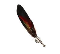 Broche Homme Costume Plumes Pour Fête de Mariage Décoration Cérémonie Nuptiale DIY-10cm - Noir, L