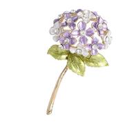 Broche hortensia avec une épingle à bijoux polyvalente délicate qui convient pour améliorer un accessoire de tenue pour les femmes de bon goût, taille unique, Comme décrit