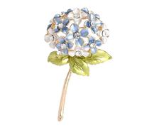 Broche hortensia avec une épingle à bijoux polyvalente délicate qui convient pour améliorer un accessoire de tenue pour les femmes de bon goût, taille unique, Comme décrit