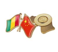 Broche Humoristique Avec Drapeau De La Chine Et De La Guinée - Style Ethnique Patriotique - Insigne D'Amitié En Cristal, Broche Élégante, Épingle À Cravate, Bijoux, Chapeau, Vêtements, Accessoires B