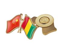 Broche Humoristique Avec Drapeau De La Chine Et De La Guinée - Style Ethnique Patriotique - Insigne D'Amitié En Cristal, Broche Élégante, Épingle À Cravate, Bijoux, Chapeau, Vêtements, Accessoires A