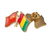 Broche Humoristique Avec Drapeau De La Chine Et De La Guinée - Style Ethnique Patriotique - Insigne D'Amitié En Cristal, Broche Élégante, Épingle À Cravate, Bijoux, Chapeau, Vêtements, Accessoires A