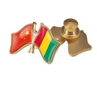 Broche Humoristique Avec Drapeau De La Chine Et De La Guinée - Style Ethnique Patriotique - Insigne D'Amitié En Cristal, Broche Élégante, Épingle À Cravate, Bijoux, Chapeau, Vêtements, Accessoires A