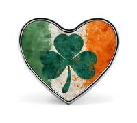 Broche humoristique en métal représentant un trèfle irlandais (1 pouce) en forme de cœur | Accessoires de mode originaux pour hommes et femmes (vêtements, chapeaux, sacs, cravates).