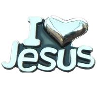 Broche I Love Jesus, Saint Chrétien religieux Broche avec cœur
