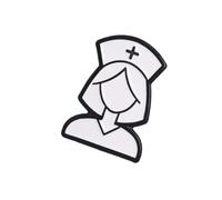 Broche infirmière minimaliste pour travailleurs de la santé | Accessoire noir et blanc pour uniformes, sacs, chapeaux et tenues quotidiennes