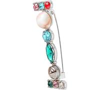 Broche initiale colorée broche pour les femmes artisanat poitrine argenté A-Z 26 broche de lettre cadeau des femmes (I)