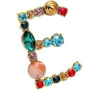 Broche initiale colorée broche pour les femmes artisanat poitrine or A-Z 26 broche de lettre cadeau des femmes (E)