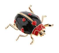 Broche insecte coccinelle en émail pour homme et femme Rouge, 2.9x3.1 cm, Plastique, comme description