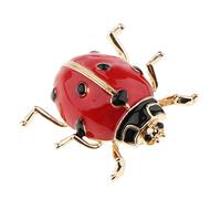 Broche insecte coccinelle en émail pour homme et femme Rouge, 2.9x3.1cm, Plastique, comme description
