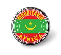 Broche insigne drapeau de la Mauritanie, à porter comme épinglette sur un chapeau ou un sac à dos. Décoration