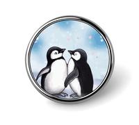 Broche insigne ronde tendance « J'aime les pingouins », épingle à cravate personnalisée, élégante, accessoire de costume pour homme et femme.
