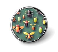 Broche insigne ronde tendance, style atlas des insectes, épingle de cravate personnalisée, élégante, accessoire de costume pour homme et femme.