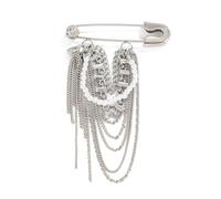 Broche inspirée du Hip Hop, perles et chaînes métalliques, épingle audacieuse pour vestes en jean, pour les amoureux de la mode, épingle à revers en