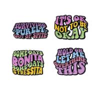 Broche « It's OK To Be Not Okay Hold On Let Me Overthink This Colorful » en émail avec citations inspirantes - Épingles en métal avec phrase de motivation en émail - Insignes positifs en émail
