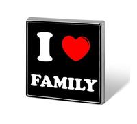 Broche « J'aime ma famille » en métal de 1,8 cm, décoration pour vêtements, cravates, sacs à dos, accessoires