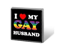 Broche « J'aime mon mari gay » en métal de 1,8 cm, décoration pour vêtements, cravates, sacs à dos, accessoires
