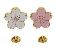 Broche Japonaise Fleur de Cerisier en Alliage de Zinc 2 Pièces | Décor Multi-usage, Style Mode, pour Écharpes et Paquet à Dos, Motif Dessin Animé, Soirée et Bureau Plusieurs styles