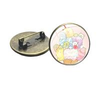 Broche japonaise Sumikko Gurashi pour sac, vêtements, badges, animaux Kawaii pour chemise, épinglette d'art, photo, cabochon en verre, Verre