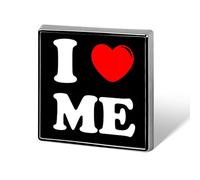 Broche « Je m'aime » en métal de 1,8 cm, décoration pour vêtements, cravates, sacs à dos, accessoires
