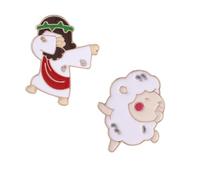 Broche Jésus Messie en forme de mouton émaillé pour sac à dos, vêtements, vestes, décorations, bouton amusant