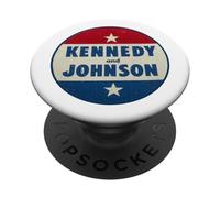 Broche Kennedy et Johnson 1960 Rétro PopSockets PopGrip Adhésif