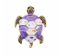 Broche Lampe Vintage Créative Tortue Animal Broche Personnalité Exagérée Goutte Huile Tortue Pin Tout S'adapte Avec Accessoires Vêtements Broche Avec Epingle à nourrice (Violet, Taille unique), Métal