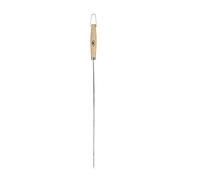 Broche large S en acier inoxydable 430 et bois de frêne - En forme de V avec pointe tranchante & coupe Queso - 55 cm de long, 1,2 cm de large - Idéal pour barbecue, feu de camp, cheminée et cuisine en
