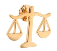 Broche Légale en Alliage Doré Balance de Justice Style Vintage | Insigne de Revers pour Professionnels du Droit et Juges, Fixation Sûre au Col, Forums Juridiques et Audiences
