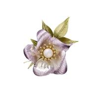 Broche légère en forme de fleur avec épingle sécurisée, détails floraux délicats, accessoire polyvalent, bijoux peints, épinglette en forme de fleur, TAILLE UNIQUE, Comme décrit