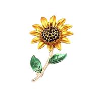 Broche légère en forme de tournesol doré, bijou hypoallergénique pour les peaux sensibles, accessoire formel confortable, broche de boutique de tournesols dorés, taille unique, comme décrit