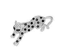 Broche léopard élégante - Bijoux faits à la main - Épingle à revers en alliage et cristal - Accessoire d'amélioration de tenue - Broche léopard en alliage, Einheitsgröße, comme décrit