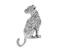 Broche Léopard Vintage Guépard Animal Alliage Revers & Col Pin 4.5cm - Strass Panthère Gothique Punk Bijoux pour Homme Femme Costume Manteau & Sacs Décoration, M, Métal, Zircon cubique